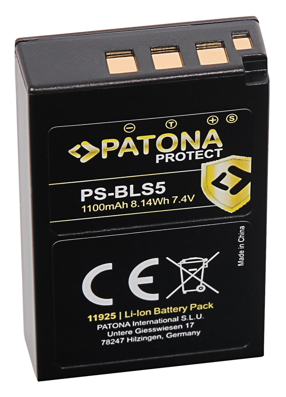 PATONA PROTECT bateria para Olympus BLS5 E-P3 E-PL2 E-PL3 E-PM1 PATONA PROTECT bateria para Olympus BLS5 E-P3 E-PL2 E-PL3 E-PM1