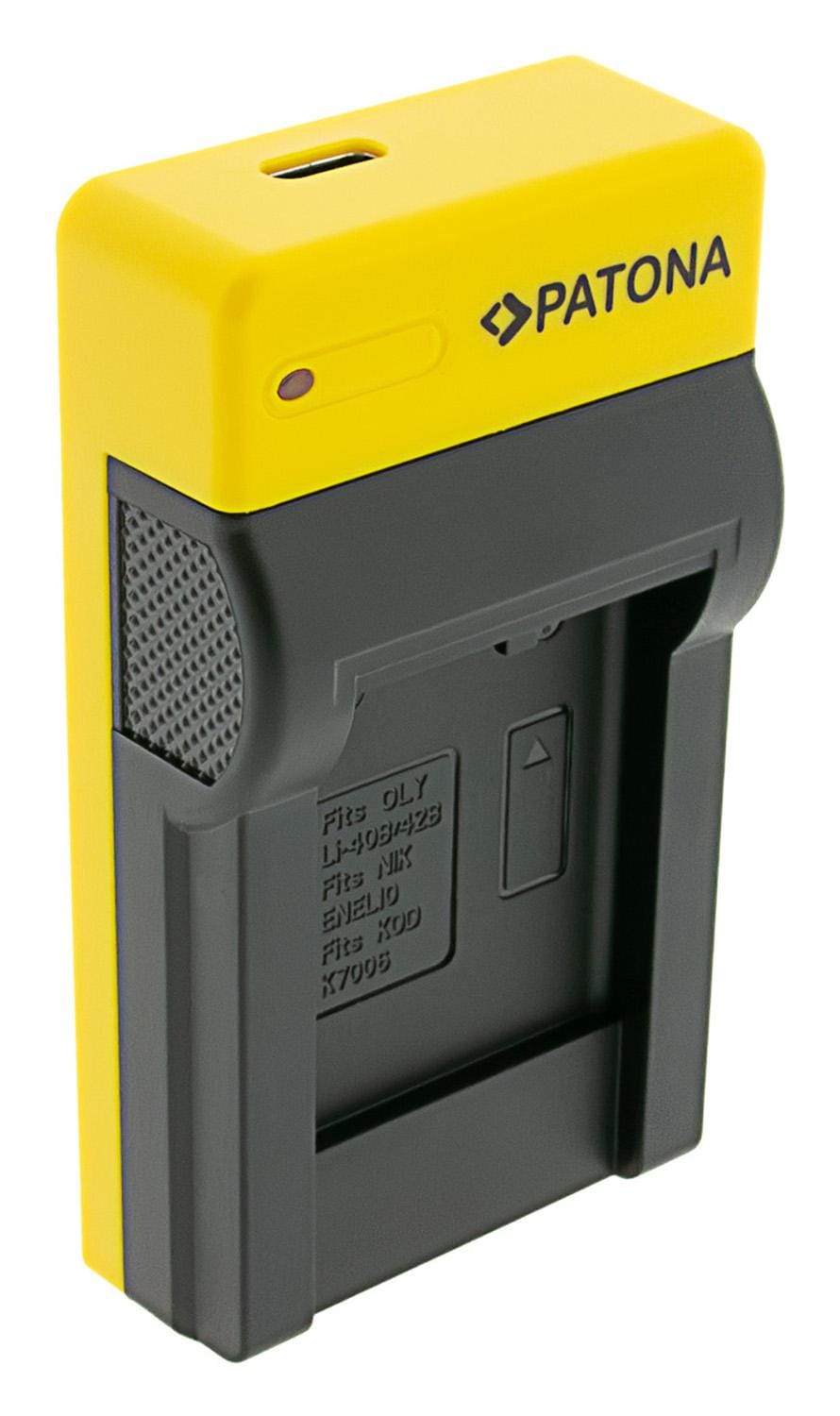 PATONA Slim Carregador USB com Entrada USB‑C para Olympus Li-40B Li-42B e Nikon EN-EL10