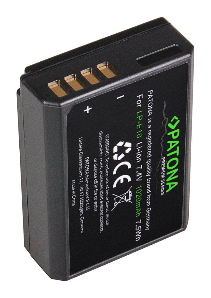 PATONA Bateria Premium para Canon LP‑E10 LPE10 EOS1100D EOS 1100D