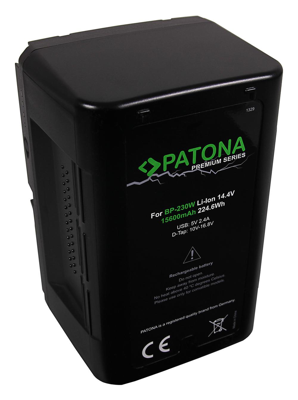 PATONA Premium V‑Mount Battery 225 Wh for Sony BP230W DSR 250P 600P 650P 652P