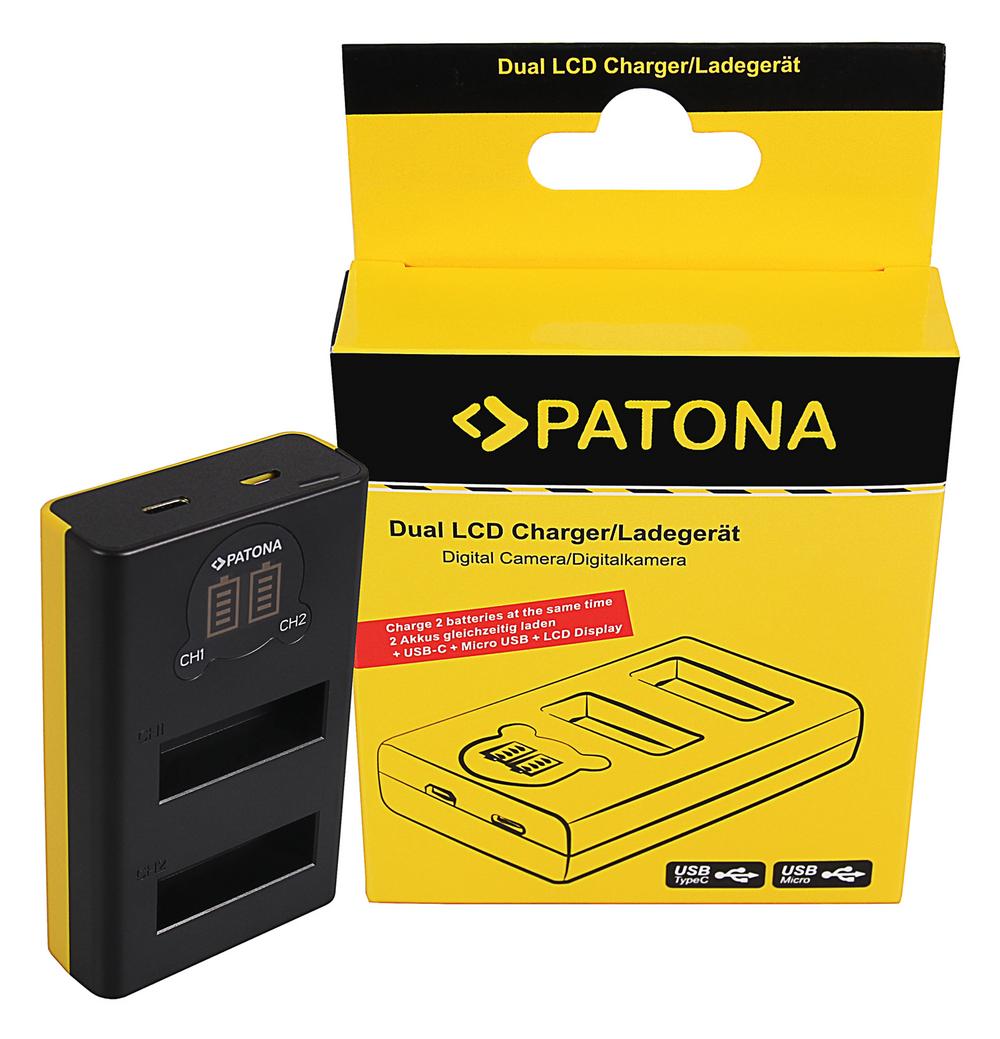 PATONA Dual LCD USB Charger for DJI Osmo Action Camera AB1 P01