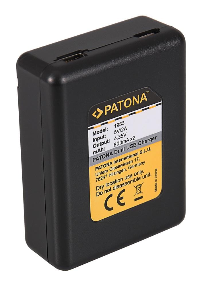 Carregador USB Dual PATONA para GoPro Hero 4 AHDBT-401 com cabo Mini-USB Carregador USB Dual PATONA para GoPro Hero 4 AHDBT-401 com cabo Mini-USB