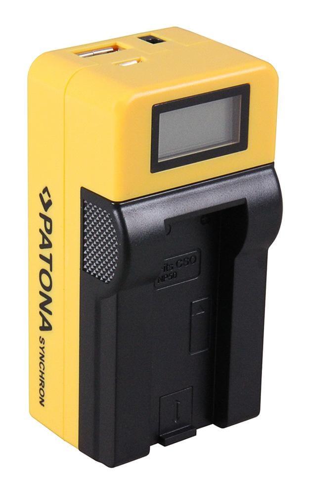 PATONA Carregador USB sincronizado para Casio NP50 NP-50 com ecrã LCD PATONA Carregador USB sincronizado para Casio NP50 NP-50 com ecrã LCD