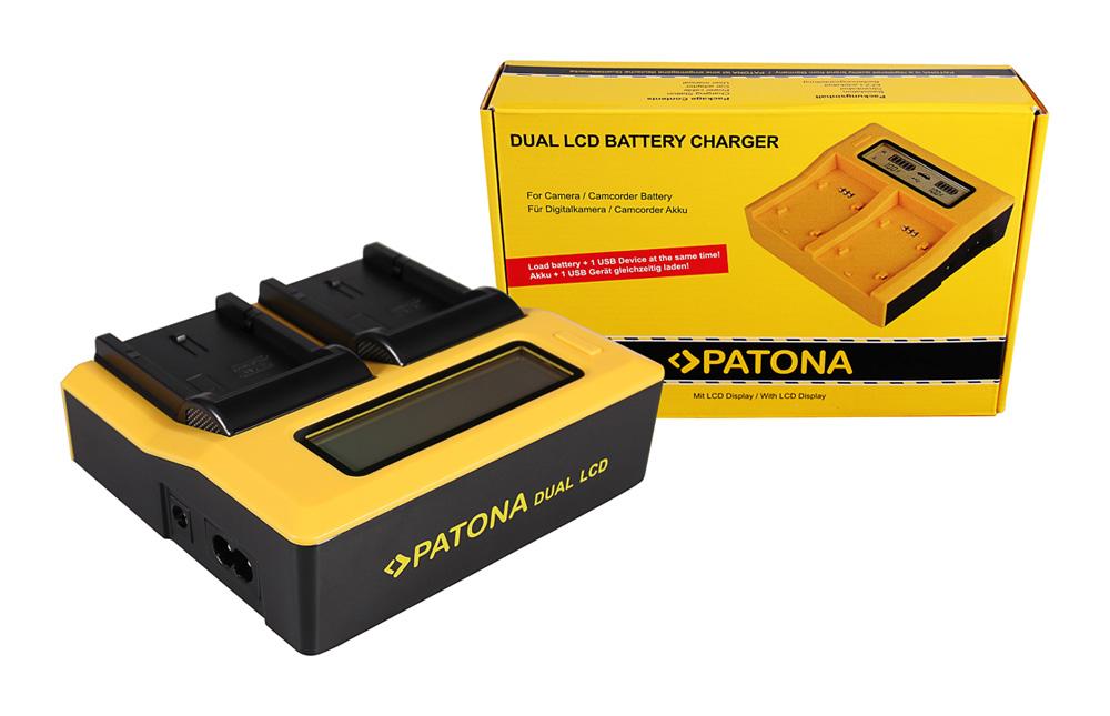 PATONA Cargador DUAL LCD USB para Panasonic CGAS002 CGA-S002 CGAS002A CGA-S002A