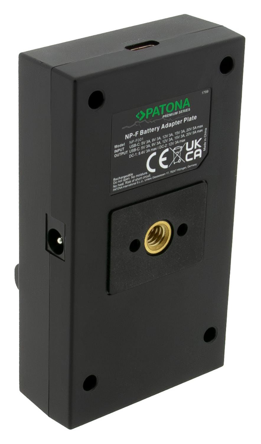 PATONA Premium Multi Adattatore & Caricatore per Serie Sony NP-F PD30W USB-C DC5521 DC5525 DC8V 12V