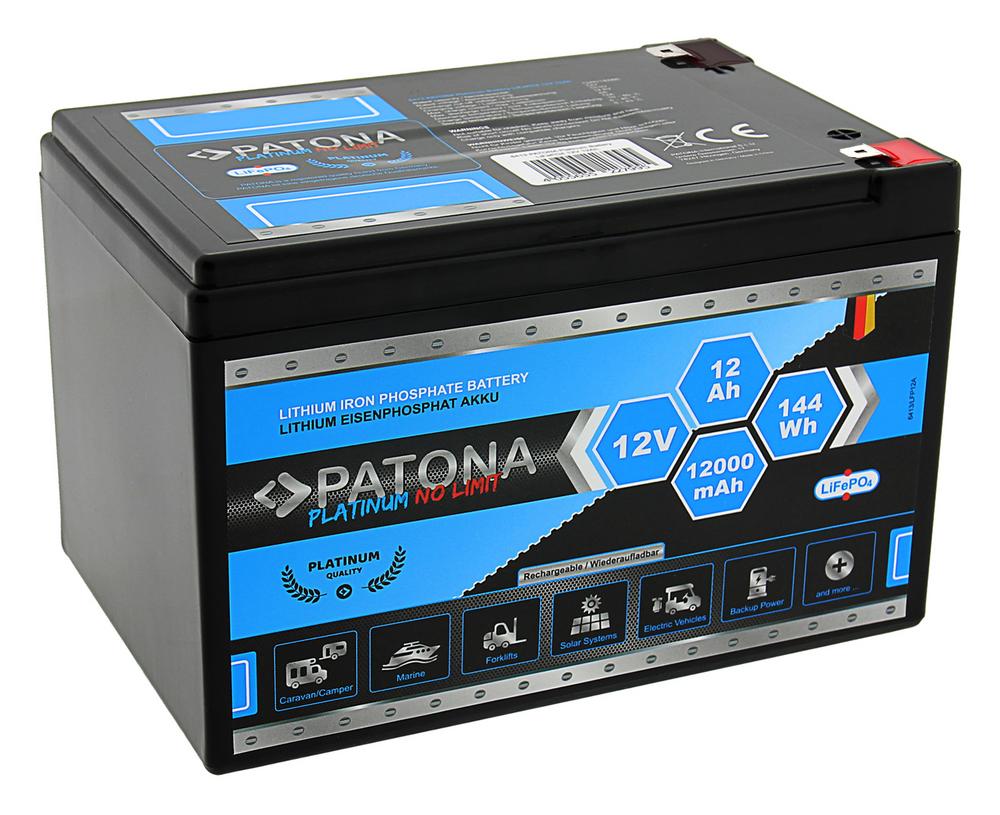 PATONA Platinum LiFePO4 Battery 12 V 12 Ah 144 Wh 12,000 mAh PATONA Platinum LiFePO4 Battery 12 V 12 Ah 144 Wh 12,000 mAh