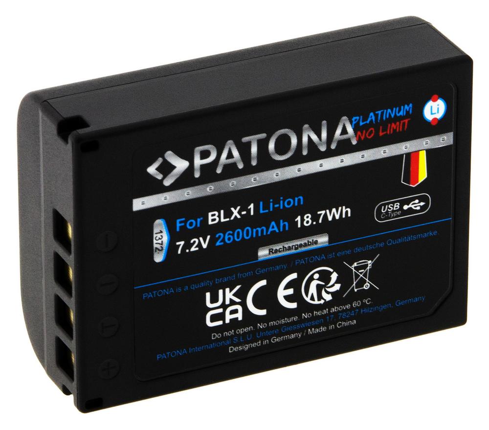 PATONA Platinum Batteria con ingresso USB-C per Olympus OM-1 OM1 BLX-1 BLX1 PATONA Platinum Batteria con ingresso USB-C per Olympus OM-1 OM1 BLX-1 BLX1