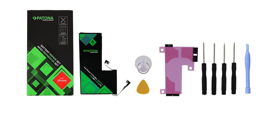PATONA Batteria Premium per Apple iPhone 11 Pro Max A2161 A2218 A2220 616-00651 con Set di Attrezzi PATONA Batteria Premium per Apple iPhone 11 Pro Max A2161 A2218 A2220 616-00651 con Set di Attrezzi