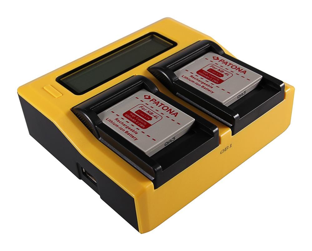Caricabatterie USB Duale LCD PATONA per batterie Canon NB‑4L NB‑5L – compatibile con Digital Ixus i zoom i 7 800 IS 850 IS Caricabatterie USB Duale LCD PATONA per batterie Canon NB‑4L NB‑5L – compatibile con Digital Ixus i zoom i 7 800 IS 850 IS