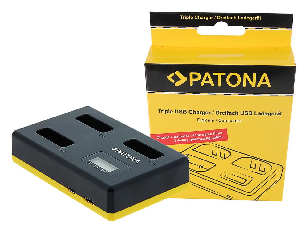 PATONA Carregador USB Triple para Canon NB-13L PowerShot G5 X G5X G7 X G7 X Mark II G7X G9 X G9X incl. PATONA Carregador USB Triple para Canon NB-13L PowerShot G5 X G5X G7 X G7 X Mark II G7X G9 X G9X incl.