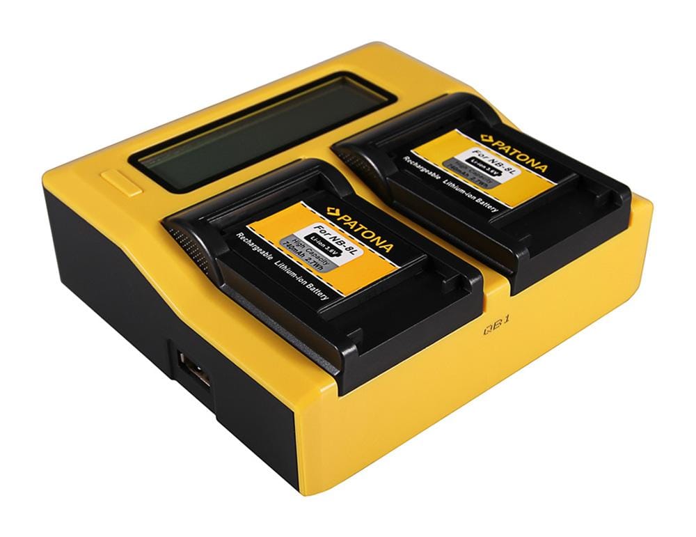 Carregador Dual LCD USB PATONA para Canon NB-8L Powershot A2200 A3000 IS A3000IS A3100 IS A3100IS