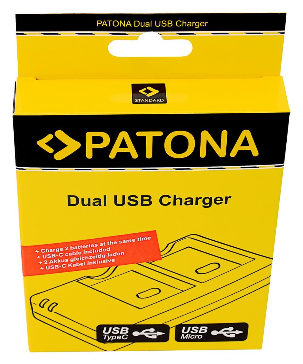 PATONA Carregador rápido dual para Sony NP-BG1 DSC H55 H70 com cabo USB-C PATONA Carregador rápido dual para Sony NP-BG1 DSC H55 H70 com cabo USB-C