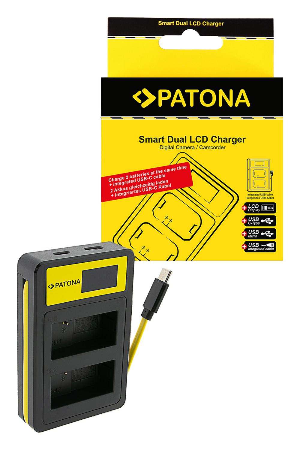 Ładowarka USB Smart Dual LCD PATONA dla Panasonic DMW-BLC12PP V-Lux 4 Panasonic DMW-BLC12PP