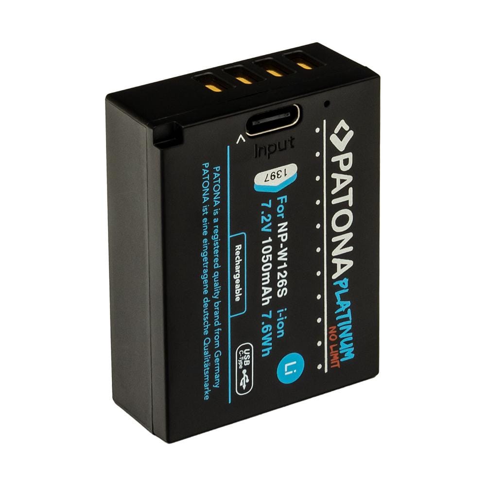 PATONA Platinum Battery with USB‑C Input for Fuji NP‑W126S FUJIFILM X‑H1 FUJIFILM X‑Pro3 FUJIFILM X‑T100 PATONA Platinum Battery with USB‑C Input for Fuji NP‑W126S FUJIFILM X‑H1 FUJIFILM X‑Pro3 FUJIFILM X‑T100