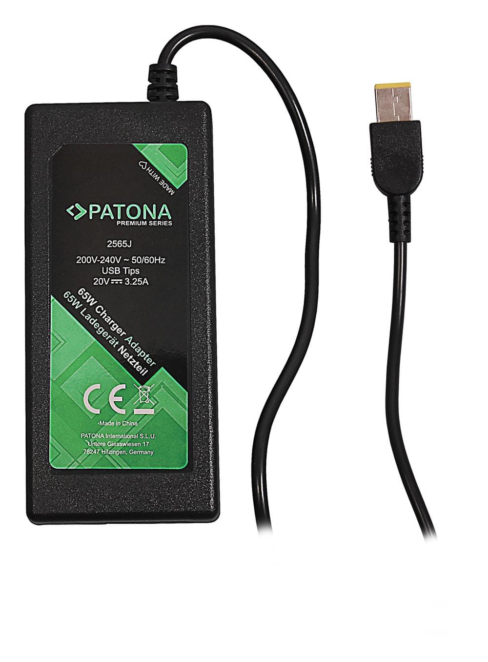 PATONA Alimentation Premium 20V 3,25A 65W Slim Tip pour Lenovo T540p T440 X240 X1 Carbon PATONA Alimentation Premium 20V 3,25A 65W Slim Tip pour Lenovo T540p T440 X240 X1 Carbon