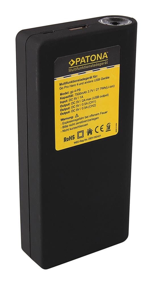 PATONA Powerbank per 2 batterie GoPro Hero 4 con USB-Output