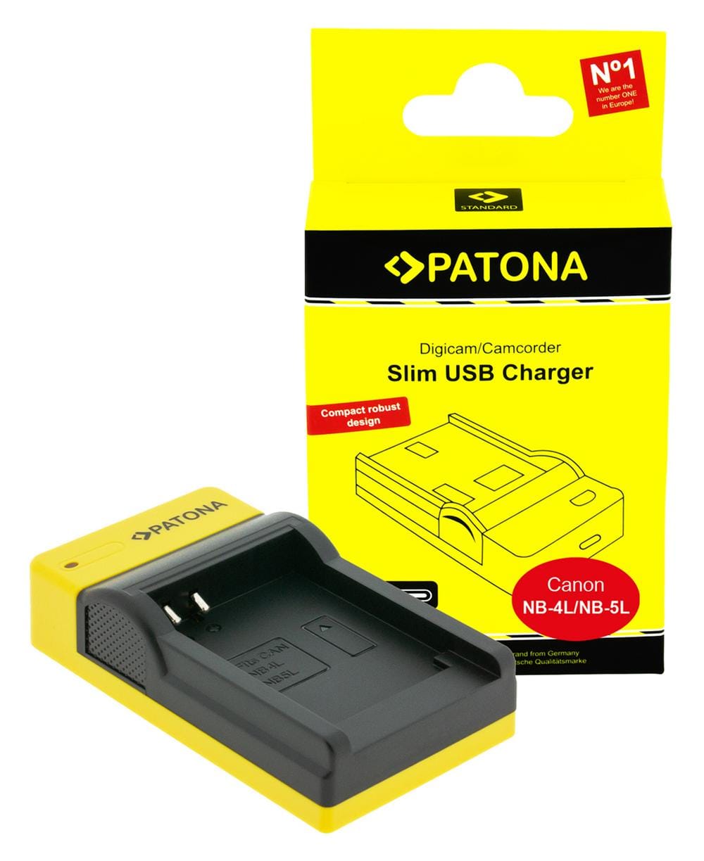 Caricatore USB Slim PATONA con ingresso USB‑C per Canon NB‑4L Digital Ixus i zoom i7 800 IS Caricatore USB Slim PATONA con ingresso USB‑C per Canon NB‑4L Digital Ixus i zoom i7 800 IS