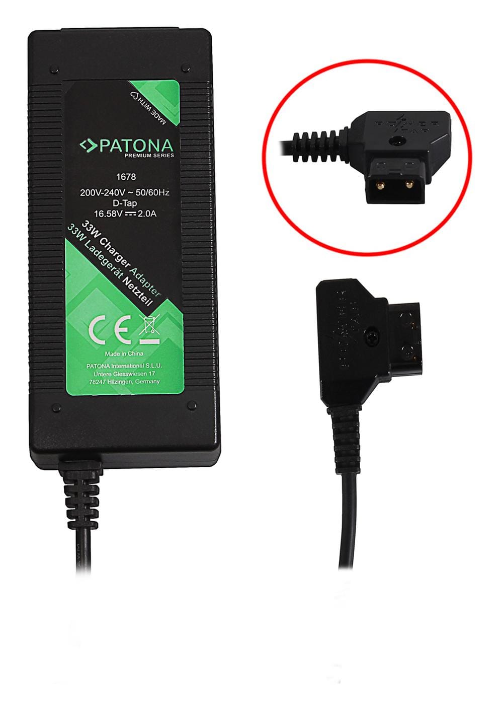 PATONA Premium D‑Tap Charger 2 A for Sony BP‑95W BP‑190WS DSR 250P 600P 650P 652P PATONA Premium D‑Tap Charger 2 A for Sony BP‑95W BP‑190WS DSR 250P 600P 650P 652P