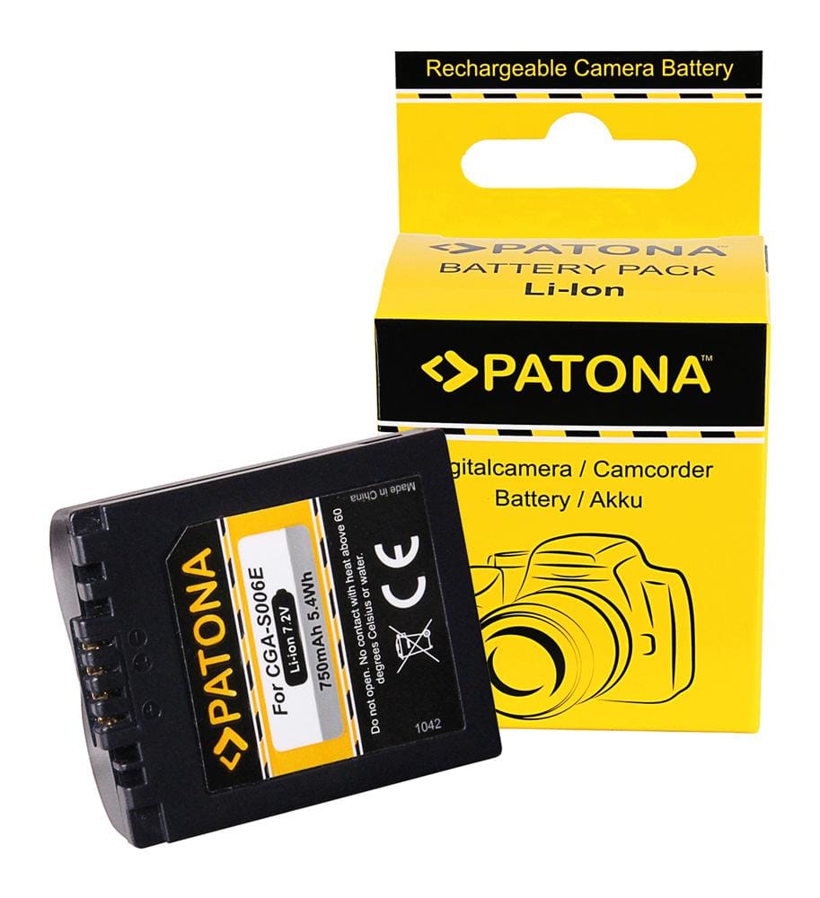 PATONA batteria per Panasonic CGA-S006E Lumix DMCFZ 8 DMC-FZ 8 DMCFZ18 DMC-FZ18 PATONA batteria per Panasonic CGA-S006E Lumix DMCFZ 8 DMC-FZ 8 DMCFZ18 DMC-FZ18