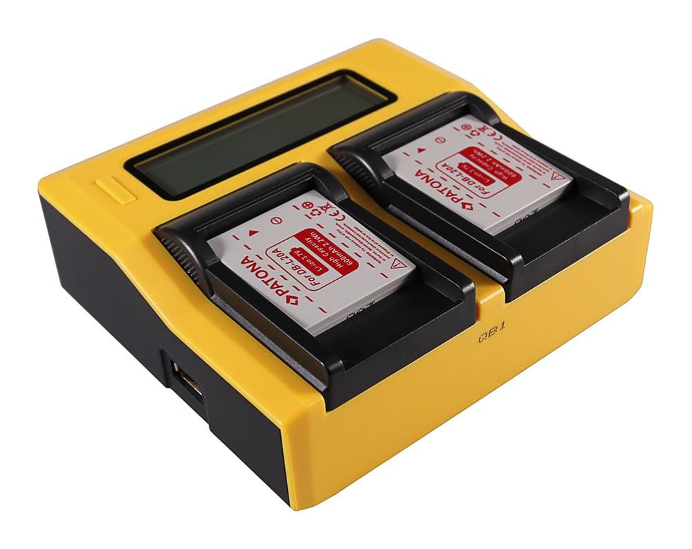 PATONA Carregador USB Dual com LCD para Sanyo DB-L40A L20A Xacti DMXC1 DMX-C1 DMXCA65 DMX-CA65 DSCC4