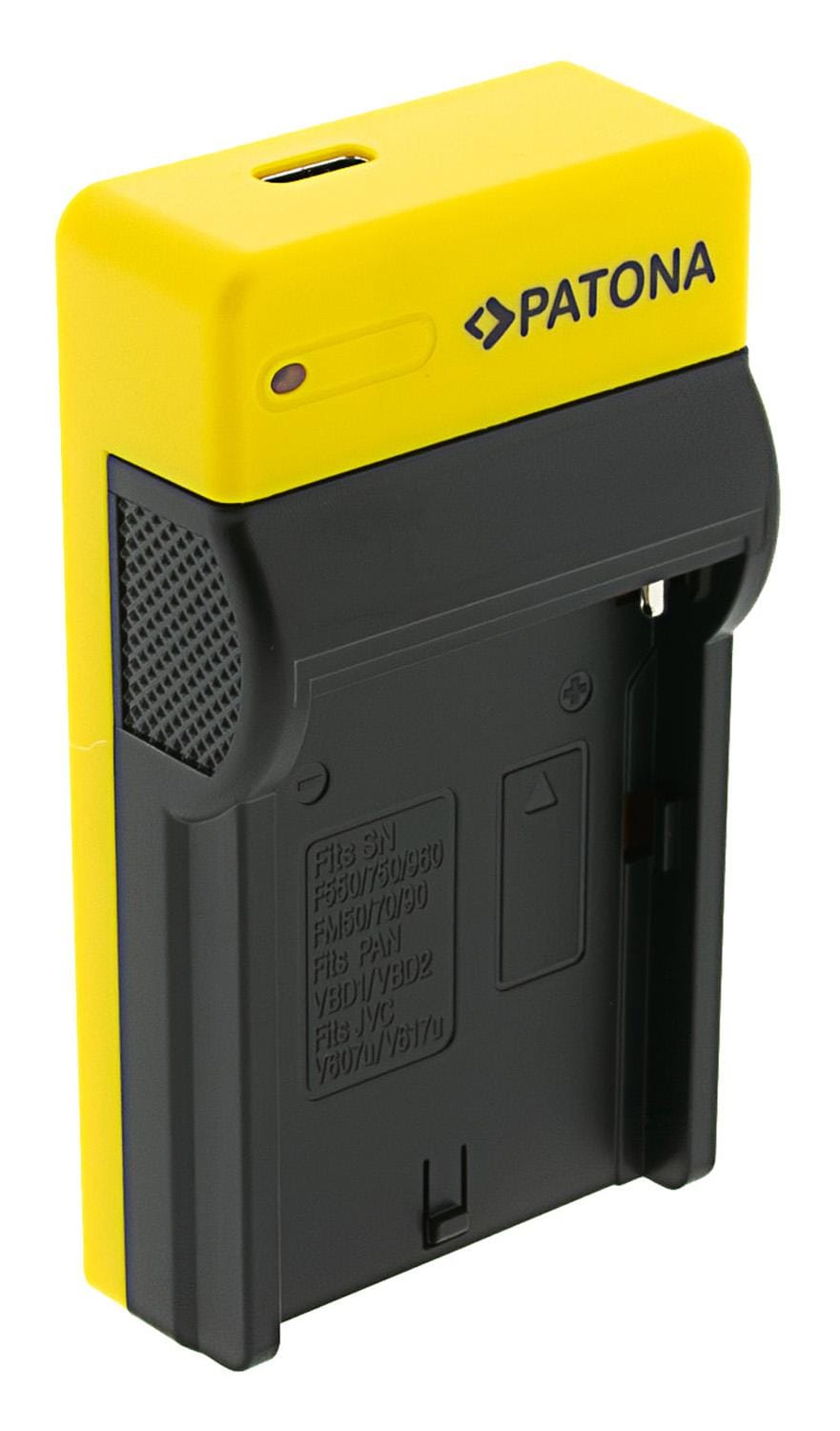 Cargador USB Slim PATONA con entrada USB-C para Sony NP-F970 NP-F960 NP-F950 DCR-VX2100 HDR-FX1