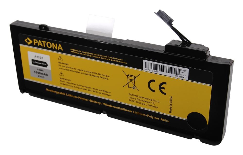 PATONA bateria para Apple A1322 MacBook Pro 13 polegadas A1278 (versão 2009)