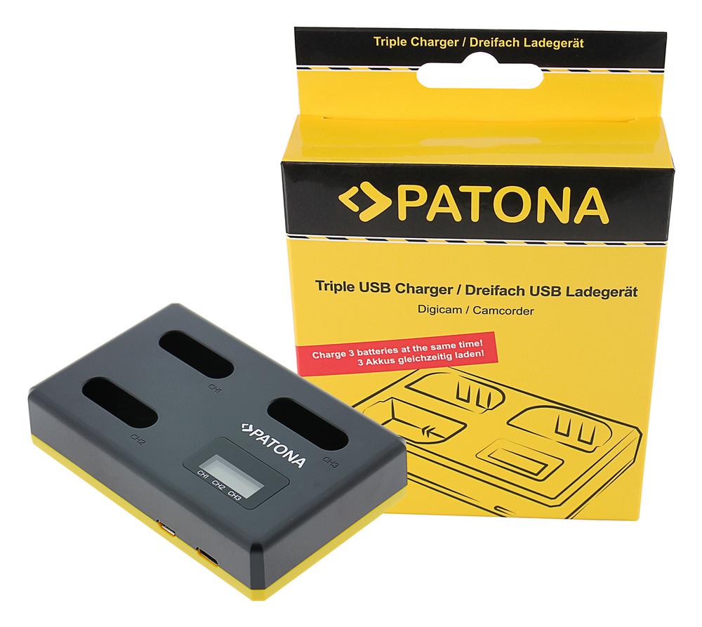 PATONA Ładowarka USB Triple dla Sony NP‑BX1 BX BX1 Cybershot DSC HX300 DSC HX50V DSC RX1, w zestawie PATONA Ładowarka USB Triple dla Sony NP‑BX1 BX BX1 Cybershot DSC HX300 DSC HX50V DSC RX1, w zestawie
