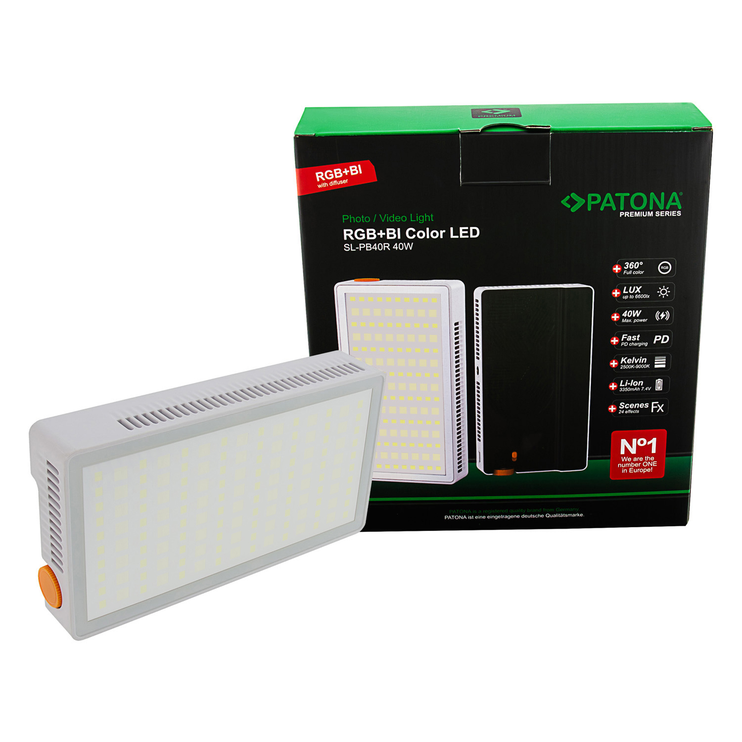 PATONA Premium LED światło fotograficzne i wideo 40W z 120 RGB + 128 dwukolorowych diod LED 24 efekty w zestawie z torbą