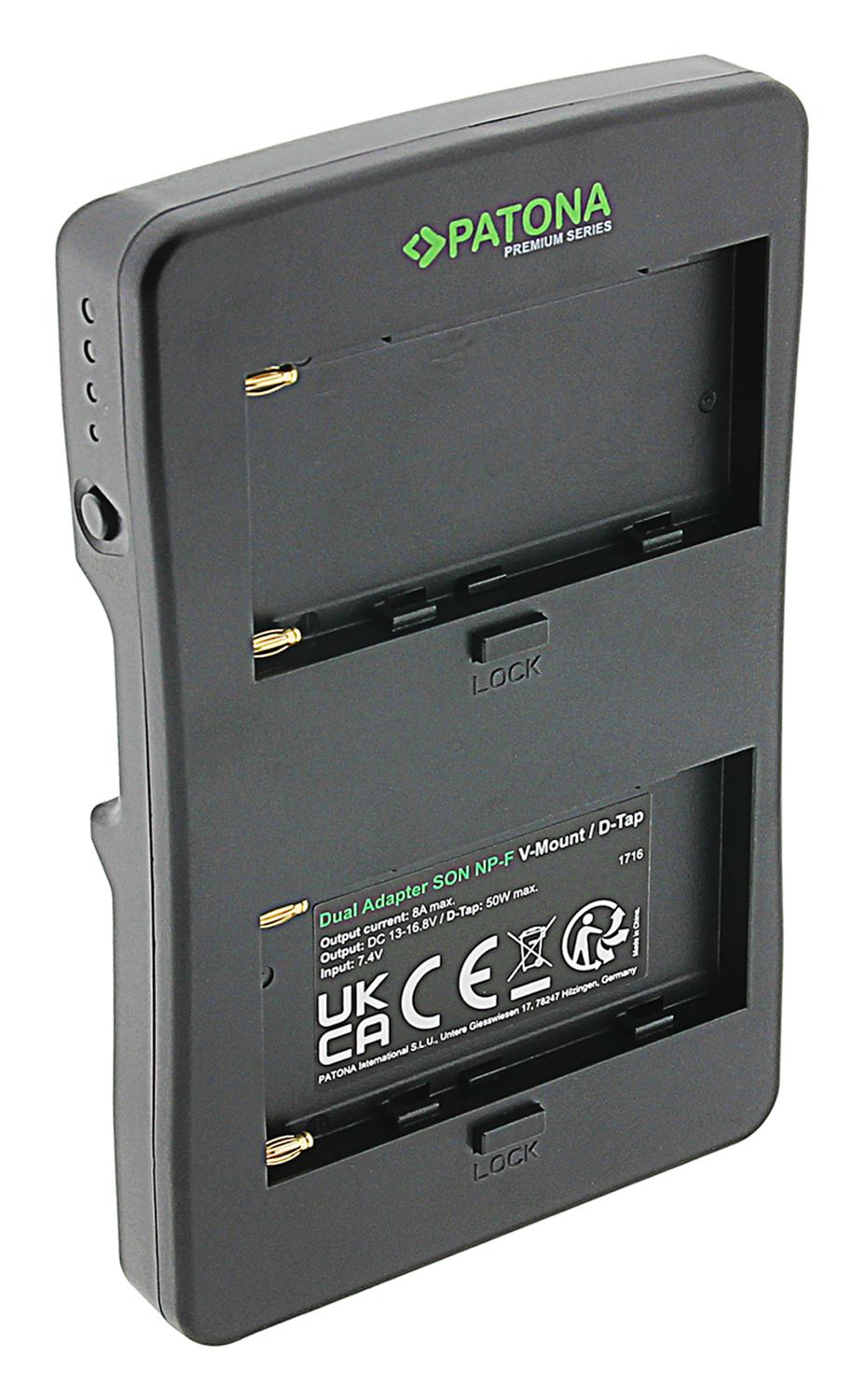 Adaptateur V-Mount Premium PATONA pour 2 batteries Sony NP-F sur connexion V-Mount