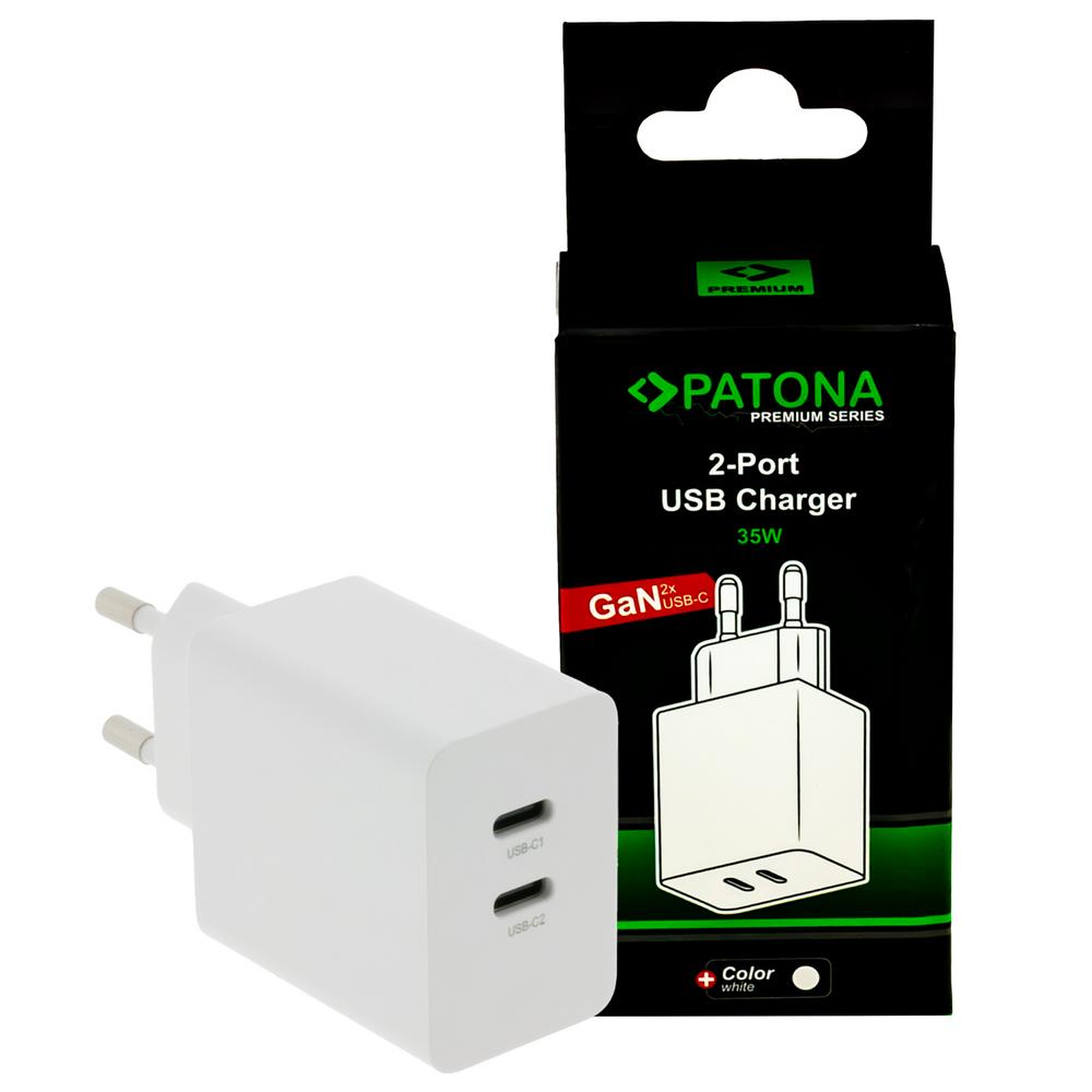 PATONA Premium GaN PD35W Adattatore bianco 2 USB-C PD3.0 QC3.0 PATONA Premium GaN PD35W Adattatore bianco 2 USB-C PD3.0 QC3.0