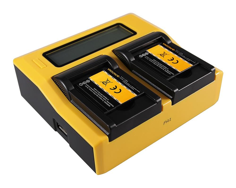 Carregador Dual LCD USB PATONA para Panasonic DMW-BCL7 Lumix F5 FH50 FS50 SZ3 SZ9 XS1