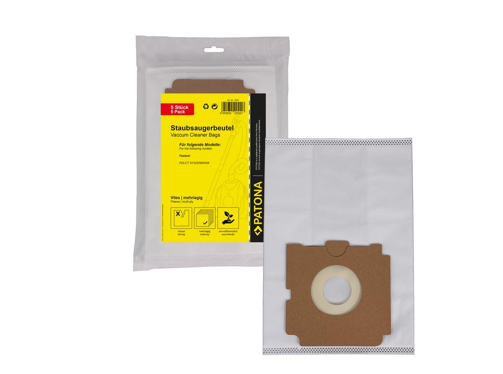 PATONA 5 sacs d'aspirateur multicouche feutre pour Festool CT26 SC FIS CT SYS 5 496187 500438