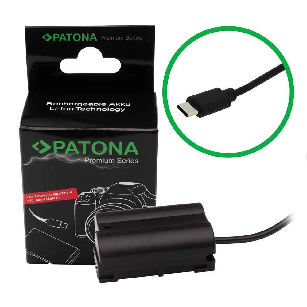 PATONA Premium USB-C Input Adattatore Batteria per Nikon Z5 Z6 Z7 Z8 D500 D800 D850 D7000 D7100 D7200 VFB12
