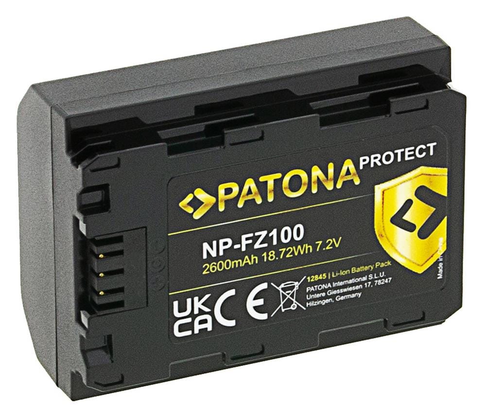 PATONA PROTECT Bateria para Sony NP-FZ100 A7 III A7M3 Alpha 7 III A7 R III A7RM3 Alpha 7 R III A9 Alpha 9