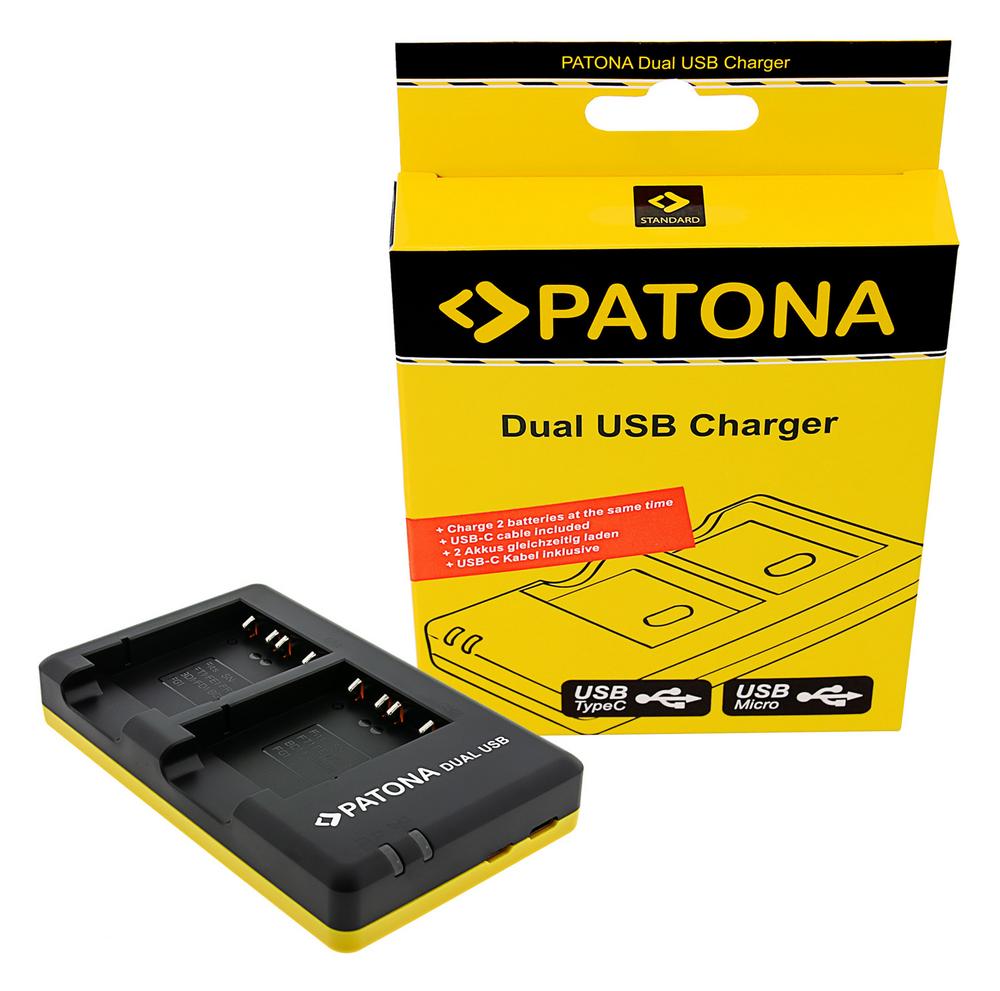 PATONA Carregador rápido dual para Sony NP-BG1 DSC H55 H70 com cabo USB-C