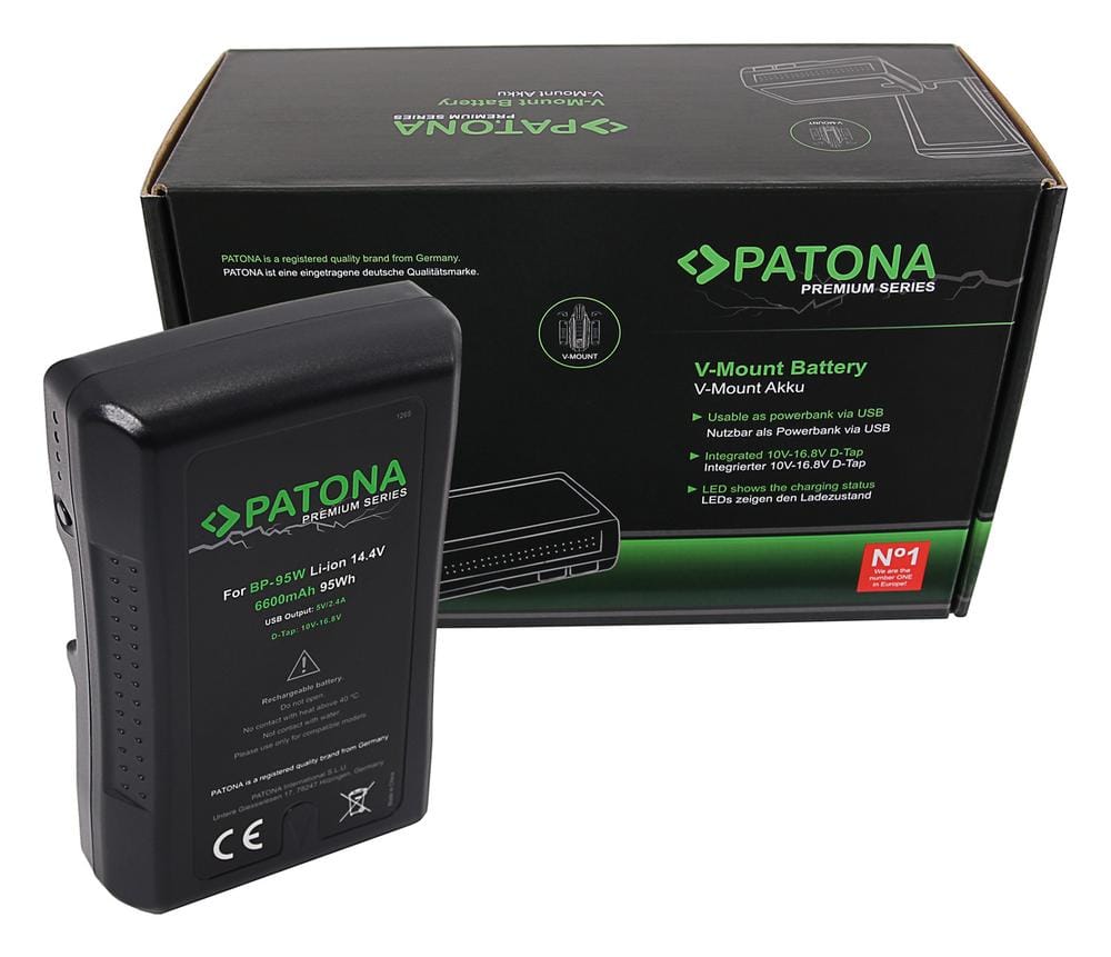 PATONA Premium V‑Mount 95Wh Battery for Sony BP95WS DSR 250P 600P 650P 652P PATONA Premium V‑Mount 95Wh Battery for Sony BP95WS DSR 250P 600P 650P 652P