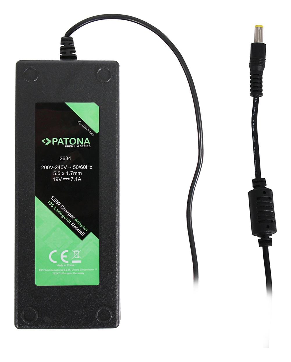 PATONA Premium 135W 19V 7,1A Ładowarka do Notebooka 5,5 mm x 1,7 mm dla Notebooka PATONA Premium 135W 19V 7,1A Ładowarka do Notebooka 5,5 mm x 1,7 mm dla Notebooka