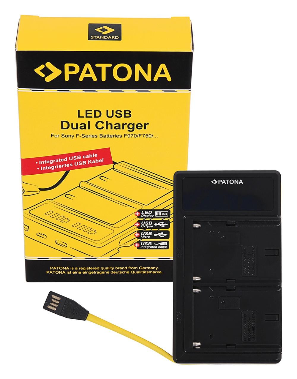 Cargador USB Dual LED PATONA para baterías Sony NP-FM50 NP-F550 NP-F750 NP-F970 Cargador USB Dual LED PATONA para baterías Sony NP-FM50 NP-F550 NP-F750 NP-F970