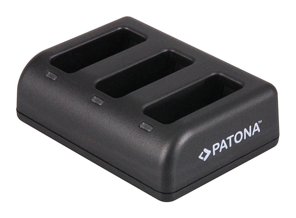 PATONA Triple Charger for GoPro Hero 8 (AHDBT-801) Hero 7 (AHDBT-701) Hero 6 Hero 5 (AHDBT-501) with Cables