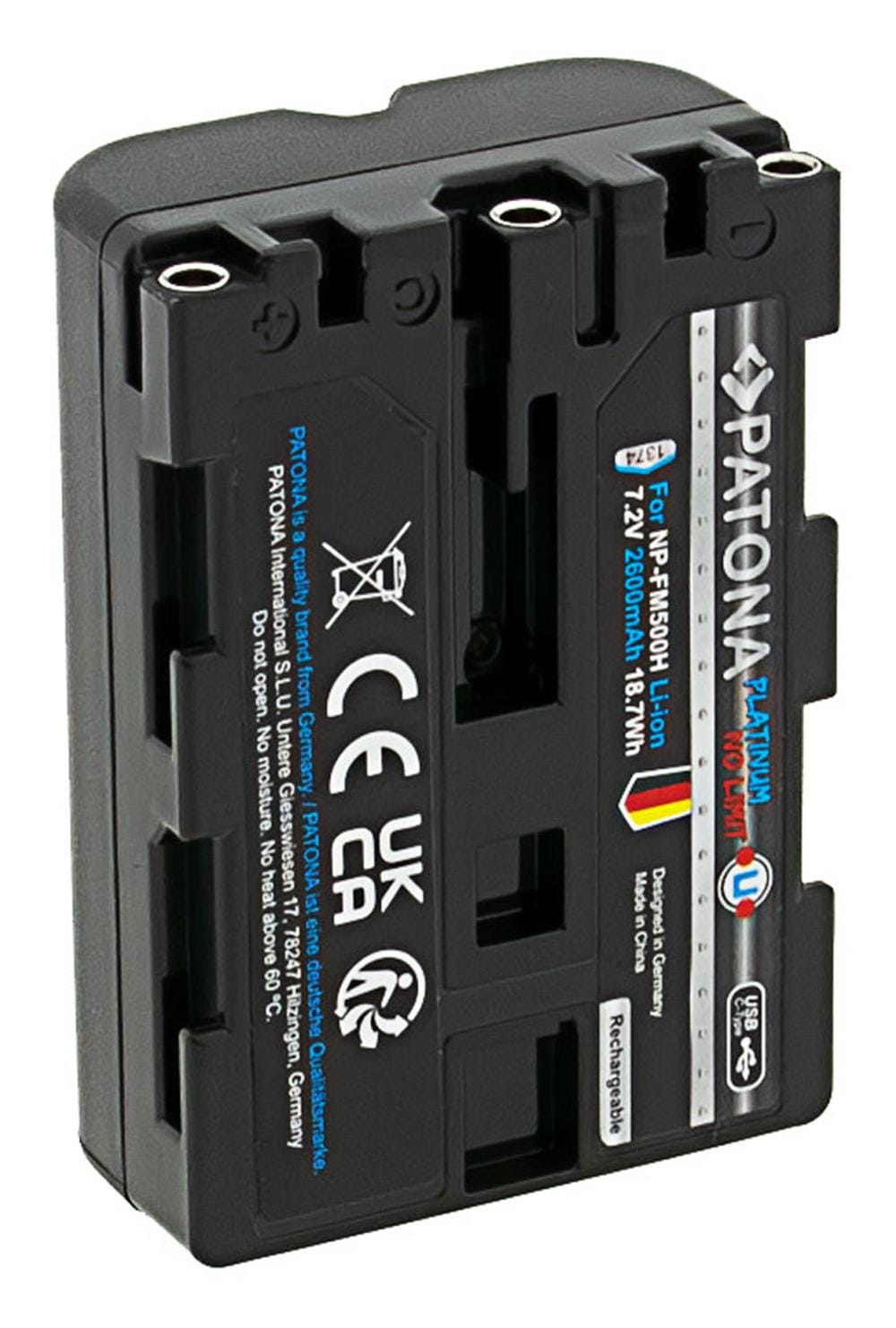 PATONA Platinum Batería con entrada USB‑C para Sony NP‑FM500H Alpha 57 65 77 99 DSLRA100 DSLR‑A100 DSLRA200 PATONA Platinum Batería con entrada USB‑C para Sony NP‑FM500H Alpha 57 65 77 99 DSLRA100 DSLR‑A100 DSLRA200