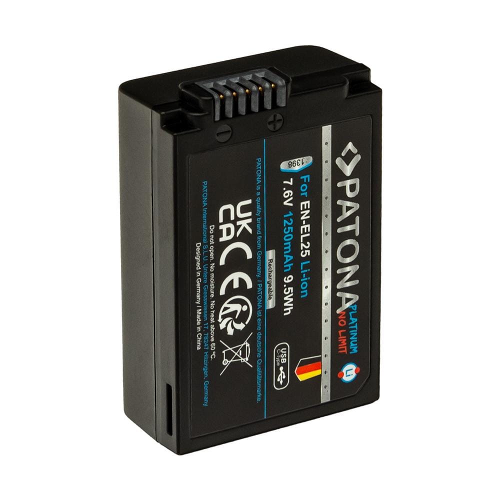 PATONA Platinum bateria com entrada USB‑C para Nikon EN-EL25 Nikon Zfc Nikon Z50 Nikon Z30 PATONA Platinum bateria com entrada USB‑C para Nikon EN-EL25 Nikon Zfc Nikon Z50 Nikon Z30