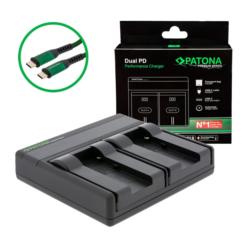 PATONA Premium Dual PD Performance Charger for Fuji NP-80 including USB‑C Input/Output PATONA Premium Dual PD Performance Charger for Fuji NP-80 including USB‑C Input/Output