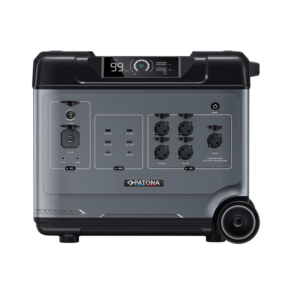 PATONA Platinum Powerstation Autarc 5000 Pro 5120 Wh PD100W USB-C USB-A QC AC DC LiFePO4 PATONA Platinum Powerstation Autarc 5000 Pro 5120 Wh PD100W USB-C USB-A QC AC DC LiFePO4