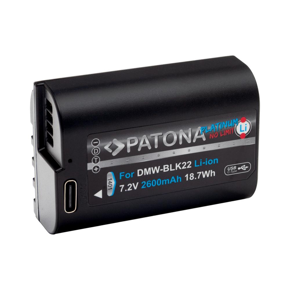 PATONA Platinum Batteria con ingresso USB-C per Panasonic DMW-BLK22 S5 G9 GH5 GH5S PATONA Platinum Batteria con ingresso USB-C per Panasonic DMW-BLK22 S5 G9 GH5 GH5S