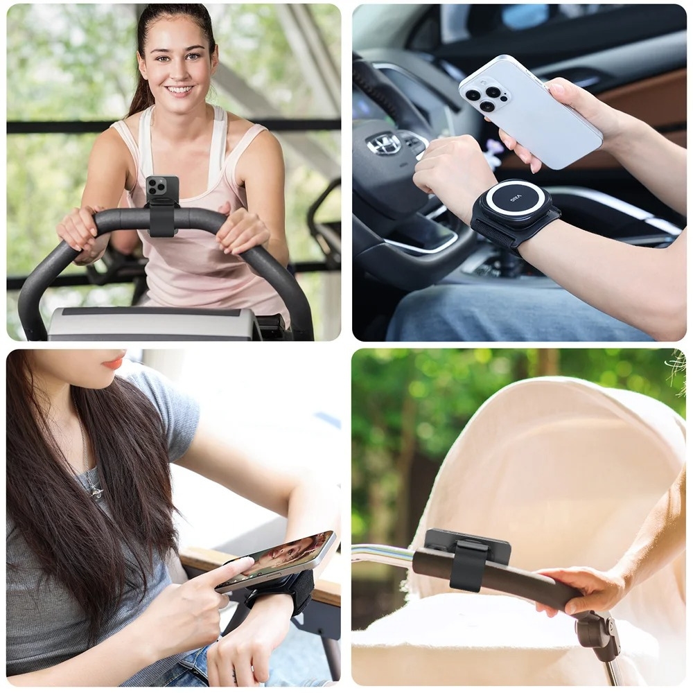 Magnetic MagSafe phone stand grip holder 360° rotatable, compatible with iPhone 16/15/14/13 & Android - Perfect for gym, car & wrist Magnetic MagSafe phone stand grip holder 360° rotatable, compatible with iPhone 16/15/14/13 & Android - Perfect for gym, car & wrist