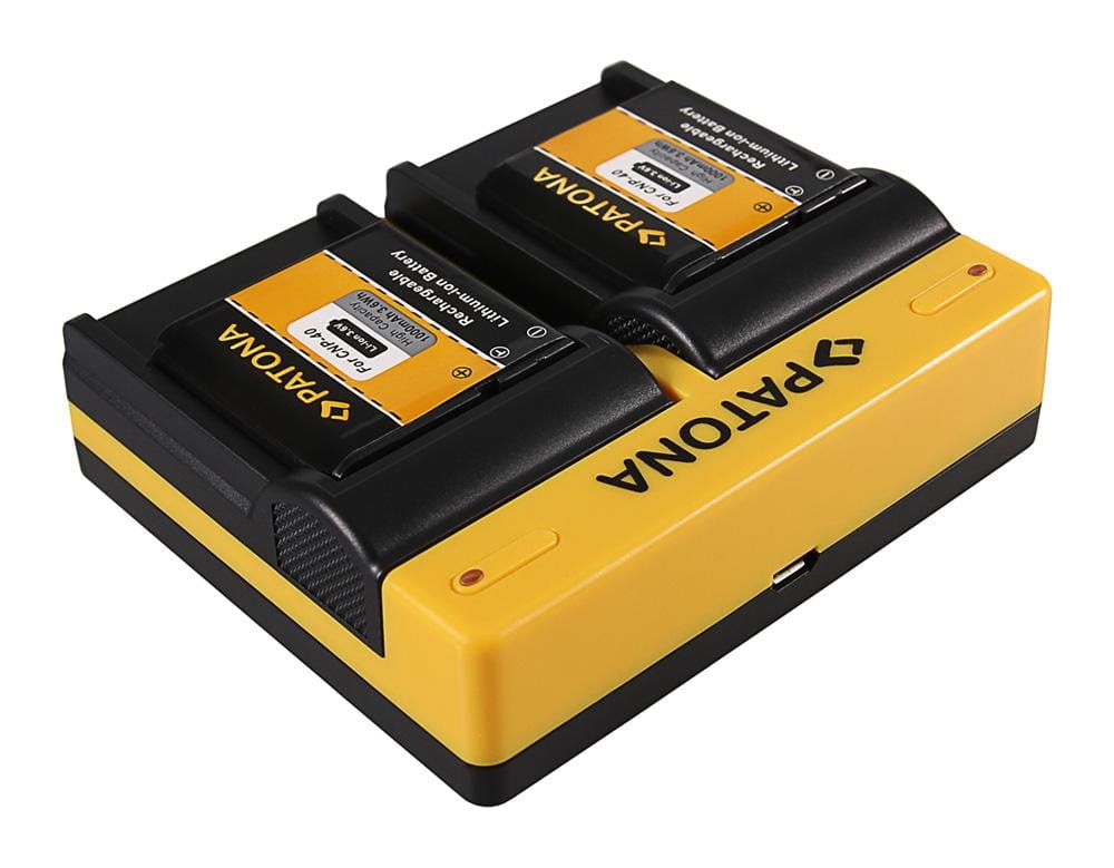 PATONA Dual Charger for BENQ Casio NP-40 DC P500 E520 E520+ E610 including Micro-USB