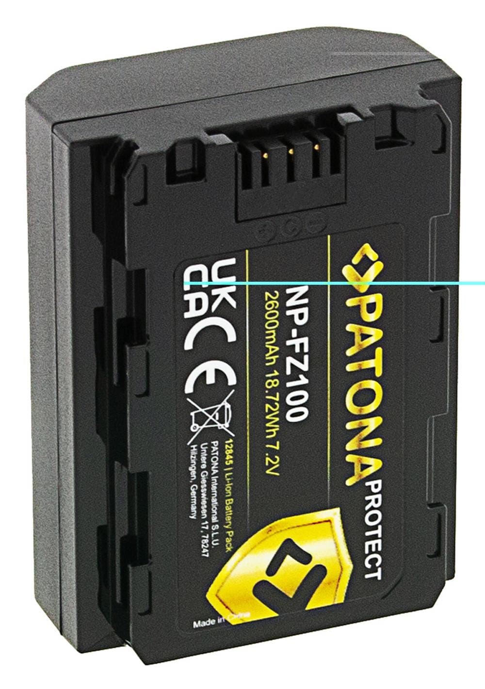 PATONA PROTECT Bateria para Sony NP-FZ100 A7 III A7M3 Alpha 7 III A7 R III A7RM3 Alpha 7 R III A9 Alpha 9