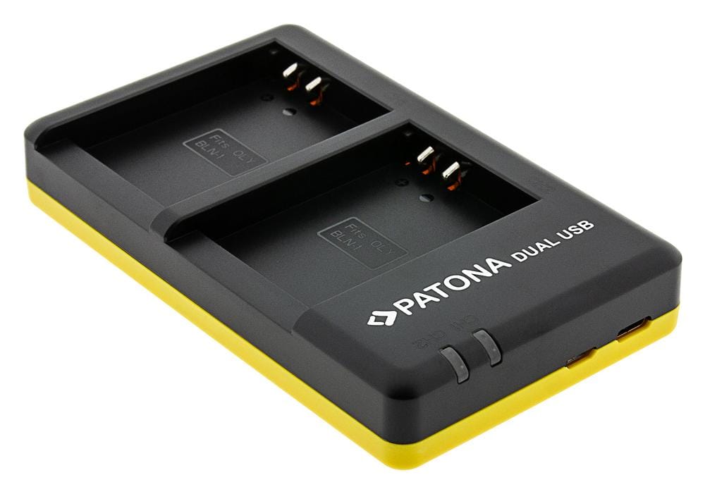 Carregador rápido dual PATONA para Olympus PS-BLN1 com cabo USB-C Carregador rápido dual PATONA para Olympus PS-BLN1 com cabo USB-C