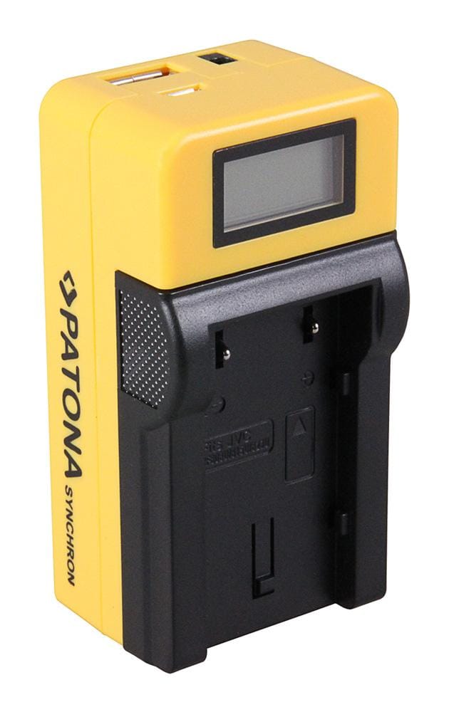 PATONA Synchron USB Caricabatteria per JVC BNVF808 BN VF808 con display LCD