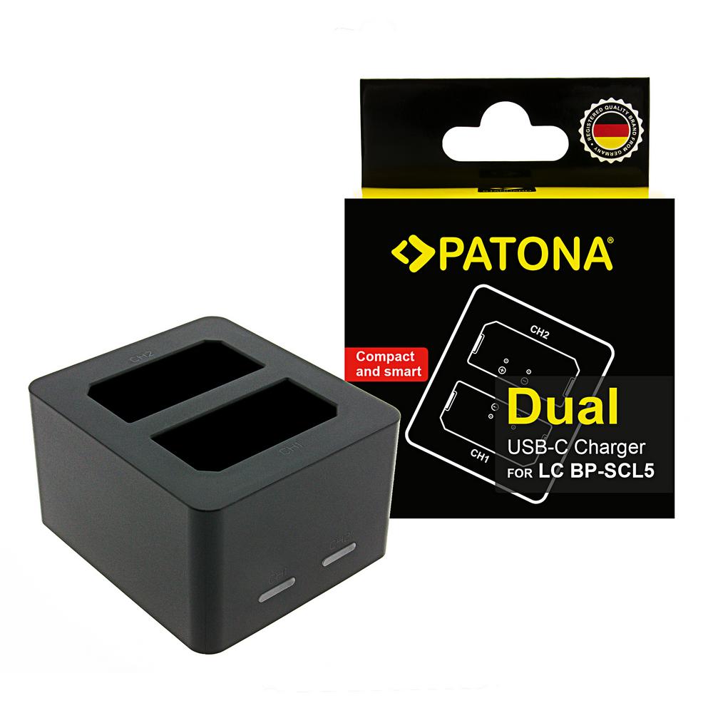Caricatore Duale PATONA per Leica M10 M10P M10R 24003 BP-SCL5 con Cavo USB-C Caricatore Duale PATONA per Leica M10 M10P M10R 24003 BP-SCL5 con Cavo USB-C